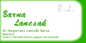 barna lancsak business card