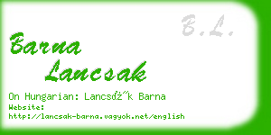 barna lancsak business card